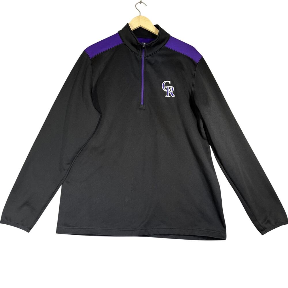 Colorado Rockies 1/4 Zip Pullover Men Large Fleece Lined MLB Genuine Merchandise
